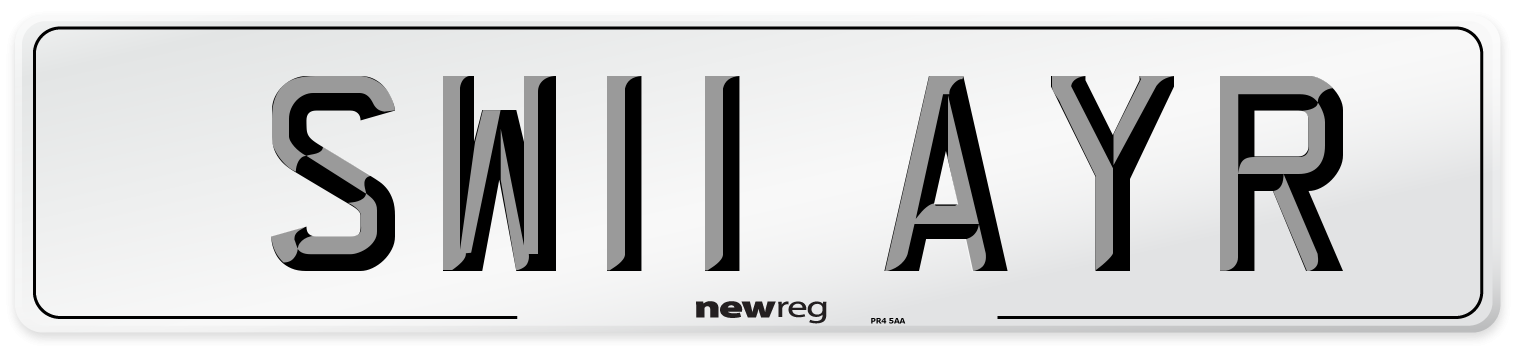 SW11 AYR Number Plate from New Reg